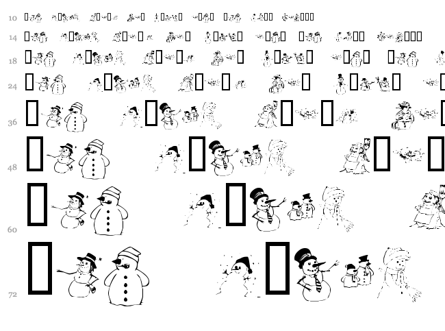 KR Snow People font waterfall